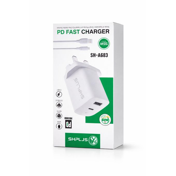 SHPLUS 55W PD Fast Charger with Cable (SH-A683)